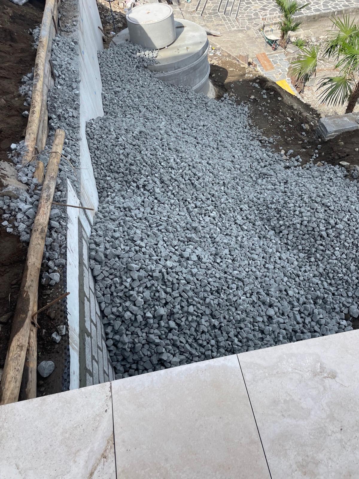 Riempimento terreno con materiale drenante — Giardinaggio, opera Nikola Giardini e Figli in Ticino